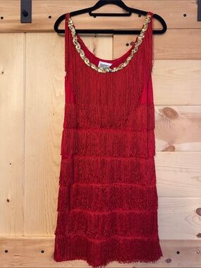California Costumes Red Fringe 1920 Flapper Girl Dress